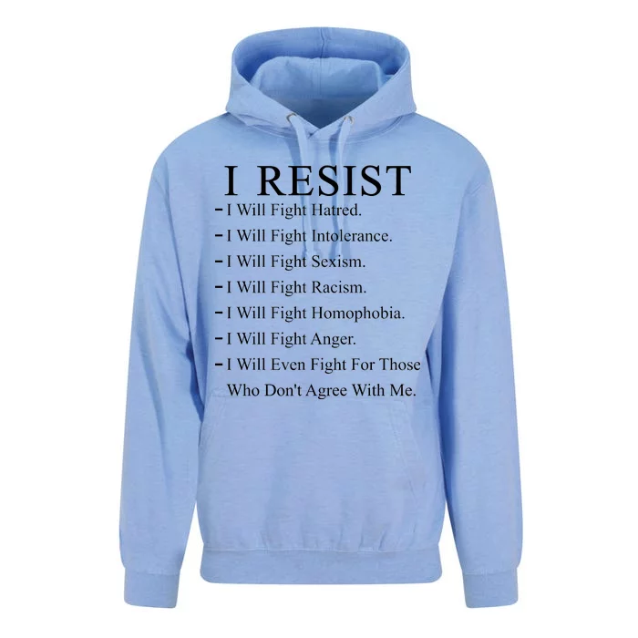 I Resist. I Will Fight. The Resistance Anti Trump Unisex Surf Hoodie