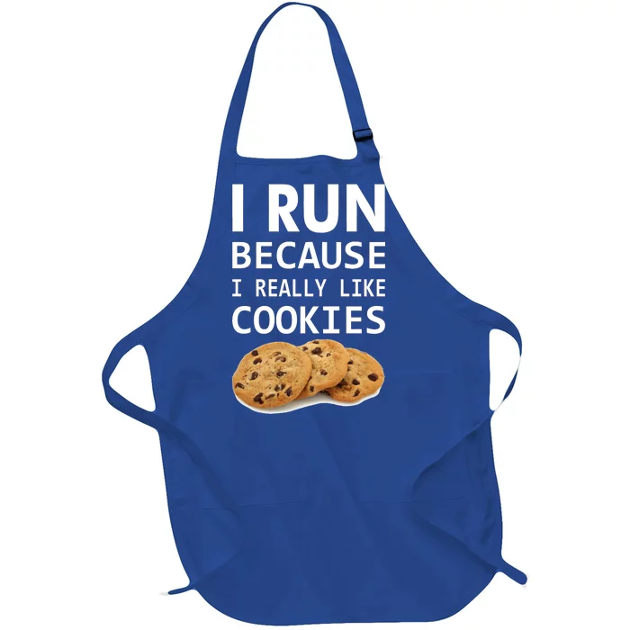 I Run Because I Really Like Cookies Full-Length Apron With Pocket