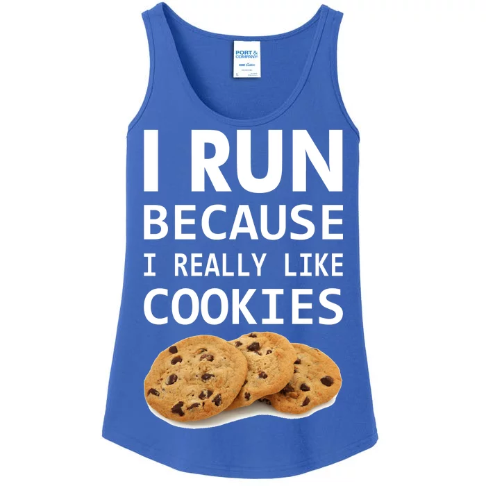 I Run Because I Really Like Cookies Ladies Essential Tank