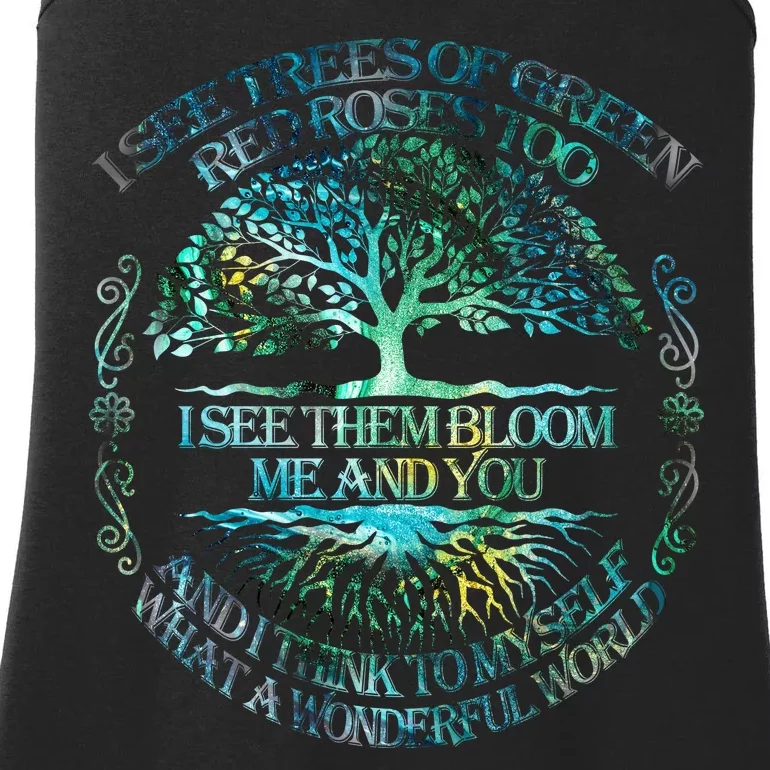 I See Trees Of Green Red Roses Too Hippie Ladies Essential Tank