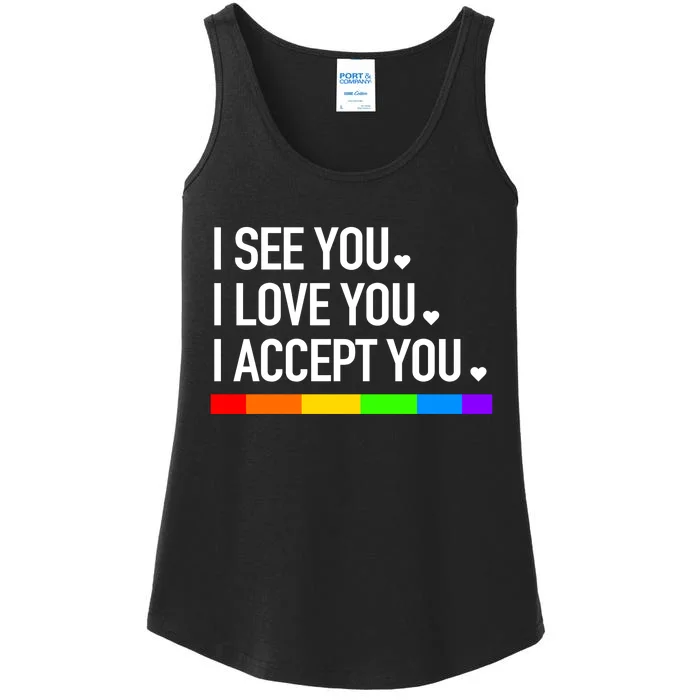 I See You I Love You I Accept You Ladies Essential Tank