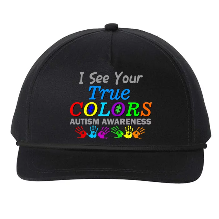 I See Your True Colors Autism Awareness Snapback Five-Panel Rope Hat