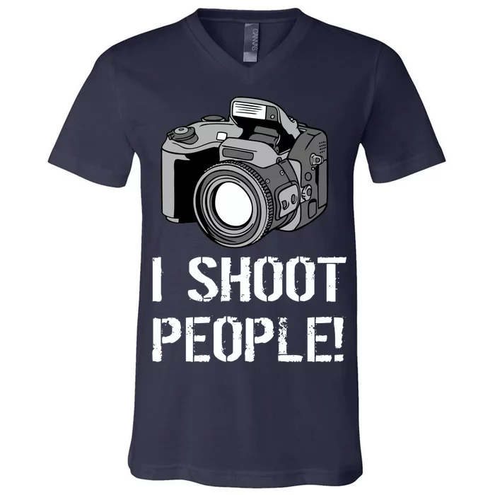 I Shoot People (Camera) V-Neck T-Shirt