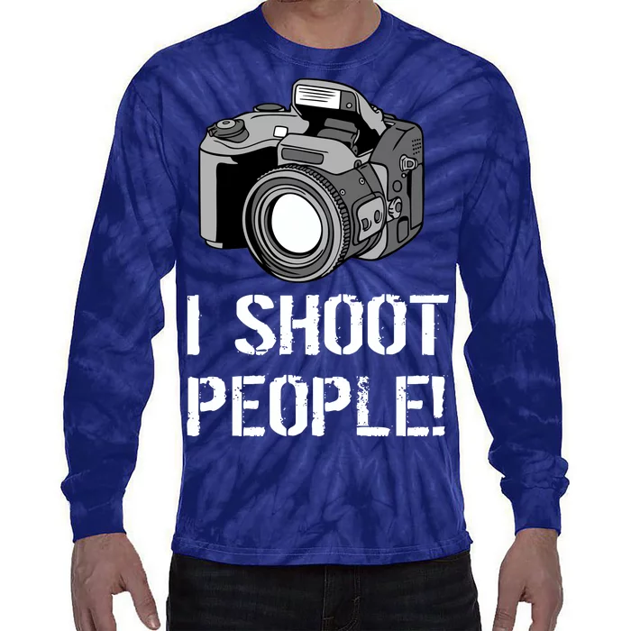 I Shoot People (Camera) Tie-Dye Long Sleeve Shirt