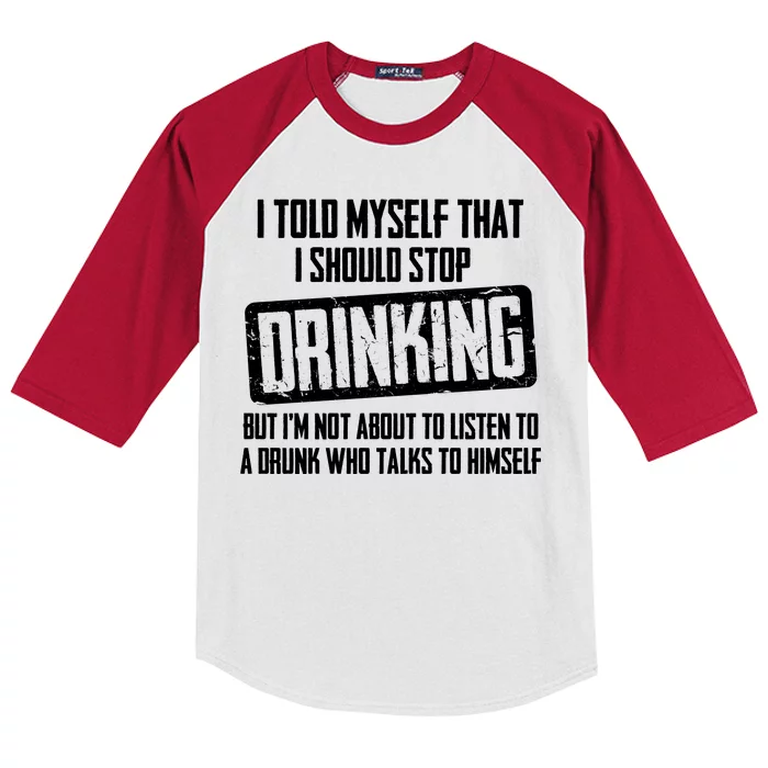 I Should Stop Drinking Funny Kids Colorblock Raglan Jersey