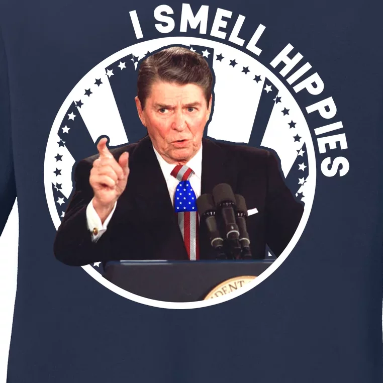 I Smell Hippies Reagan Ladies Long Sleeve Shirt