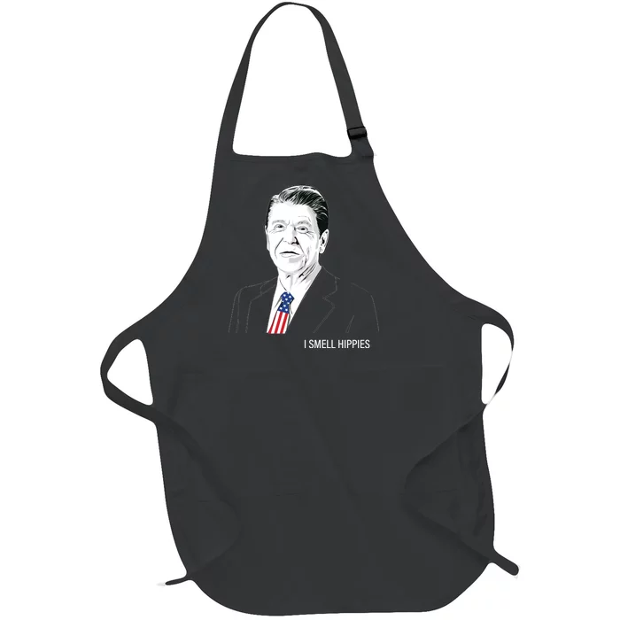 I Smell Hippies Ronald Reagan Full-Length Apron With Pocket