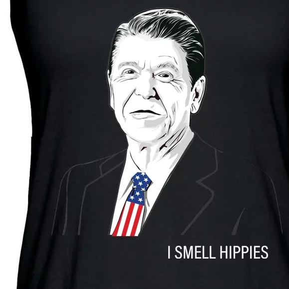 I Smell Hippies Ronald Reagan Ladies Essential Flowy Tank