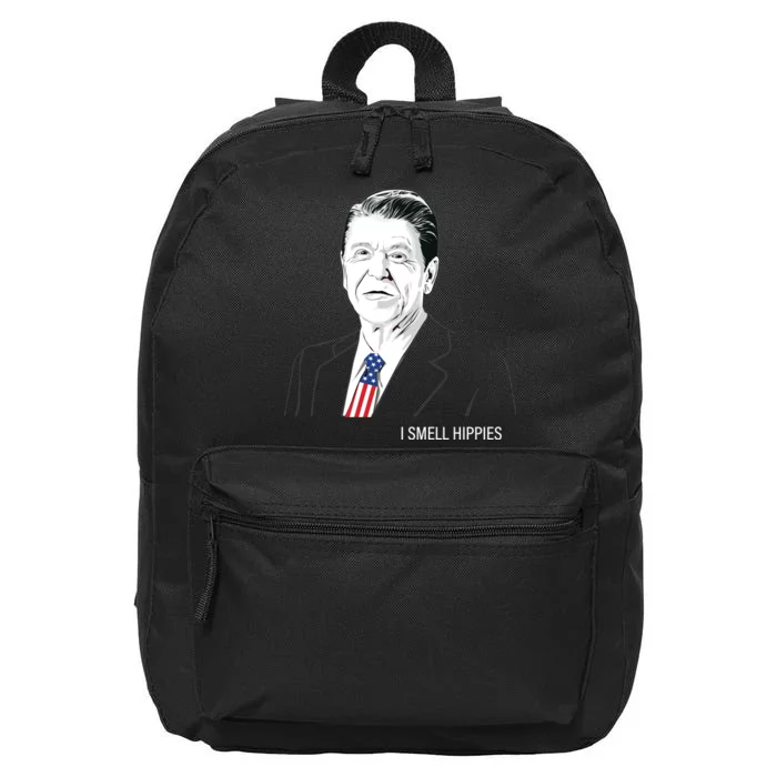 I Smell Hippies Ronald Reagan 16 in Basic Backpack