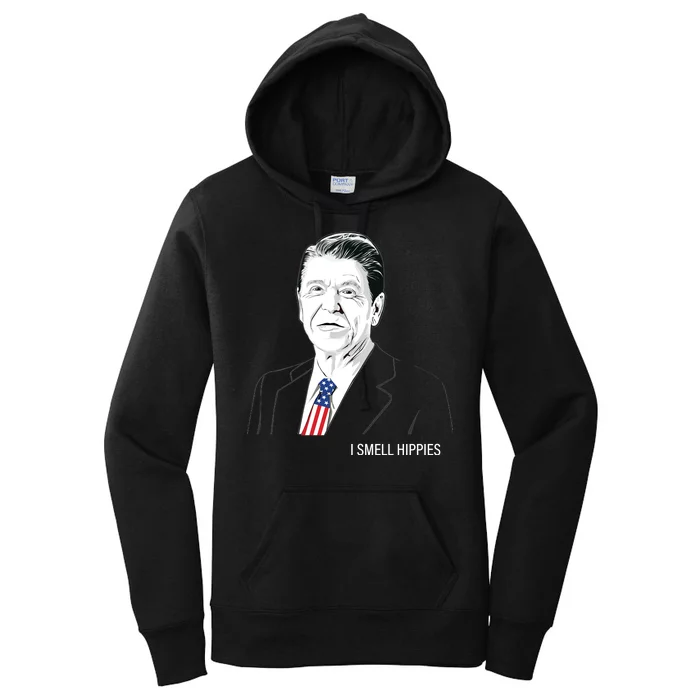 I Smell Hippies Ronald Reagan Women's Pullover Hoodie