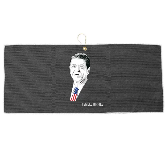 I Smell Hippies Ronald Reagan Large Microfiber Waffle Golf Towel