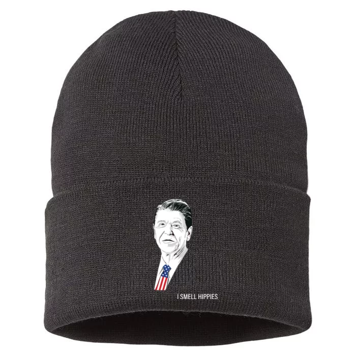 I Smell Hippies Ronald Reagan Sustainable Knit Beanie