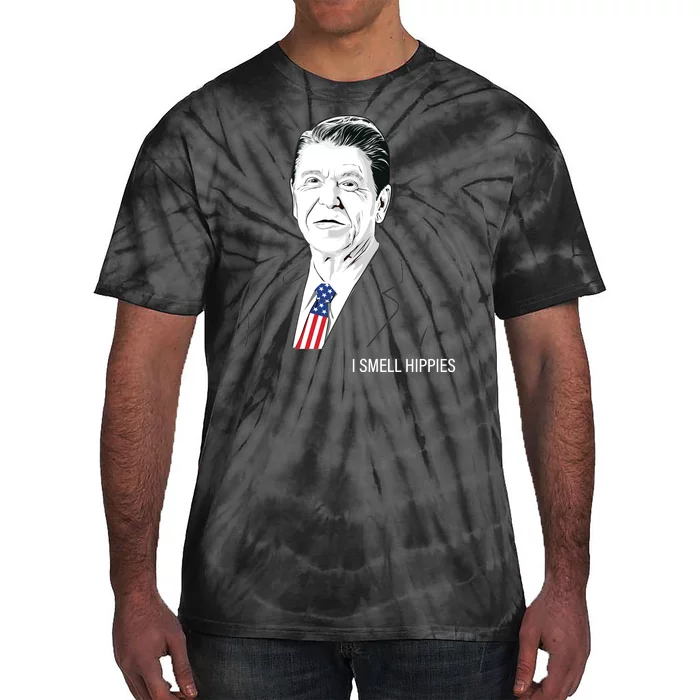 I Smell Hippies Ronald Reagan Tie-Dye T-Shirt