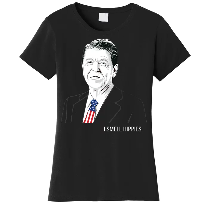 I Smell Hippies Ronald Reagan Women's T-Shirt