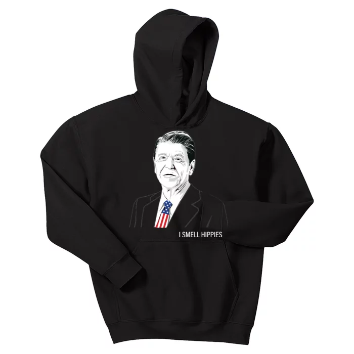 I Smell Hippies Ronald Reagan Kids Hoodie