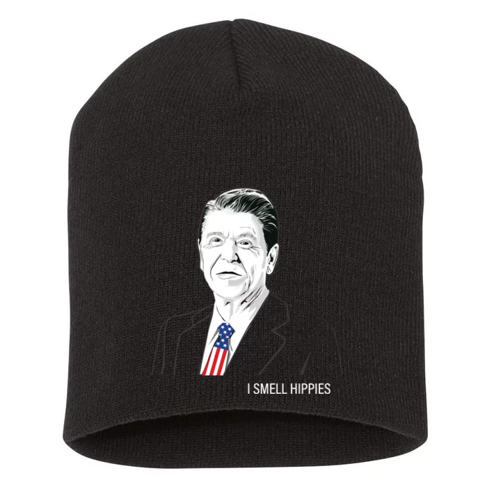 I Smell Hippies Ronald Reagan Short Acrylic Beanie