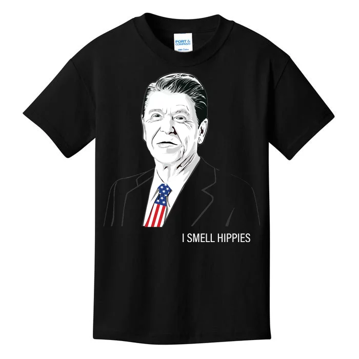 I Smell Hippies Ronald Reagan Kids T-Shirt