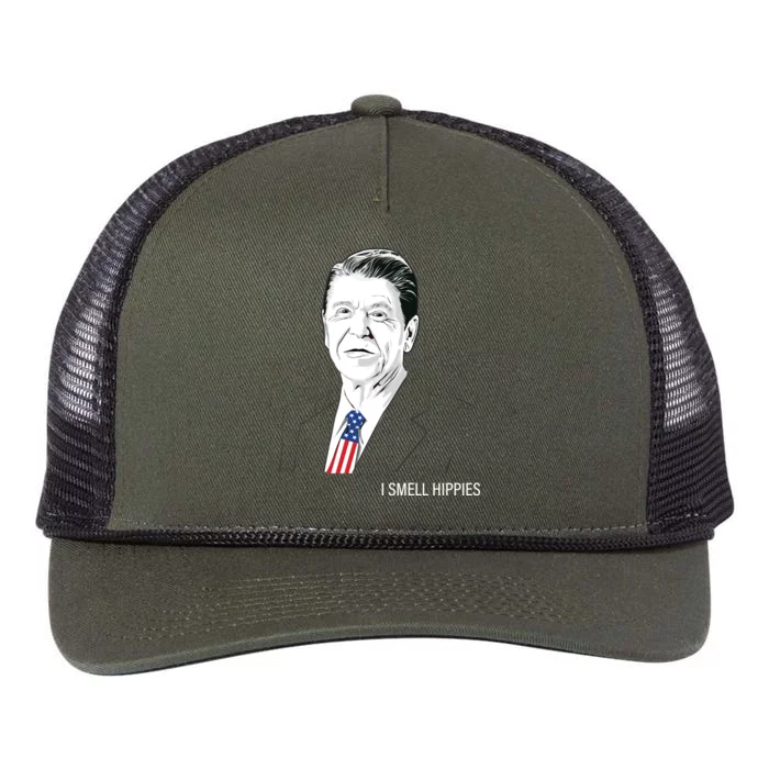 I Smell Hippies Ronald Reagan Retro Rope Trucker Hat Cap