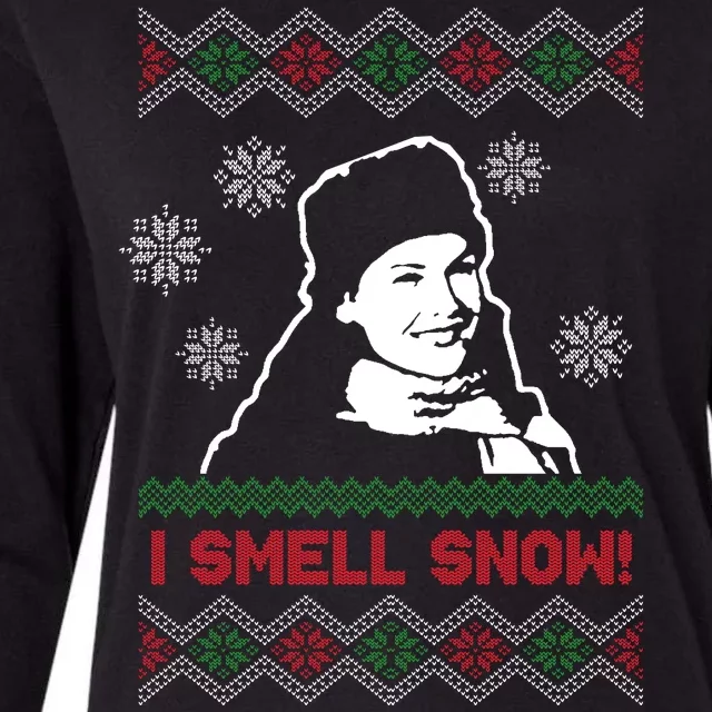 I Smell Snow Ugly Christmas Funny Womens Cotton Relaxed Long Sleeve T-Shirt