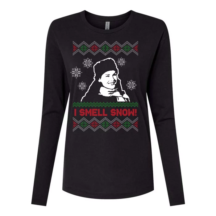 I Smell Snow Ugly Christmas Funny Womens Cotton Relaxed Long Sleeve T-Shirt