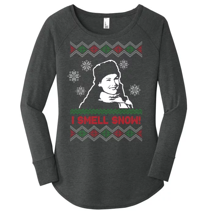 I Smell Snow Ugly Christmas Funny Women's Perfect Tri Tunic Long Sleeve Shirt