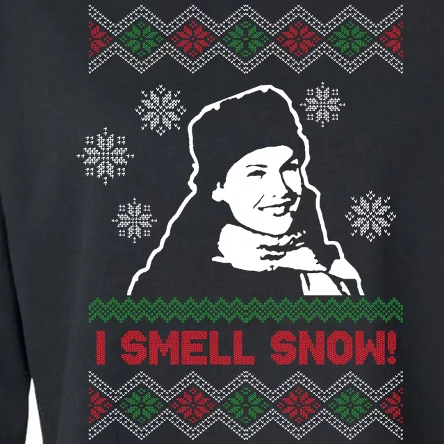 I Smell Snow Ugly Christmas Funny Cropped Pullover Crew