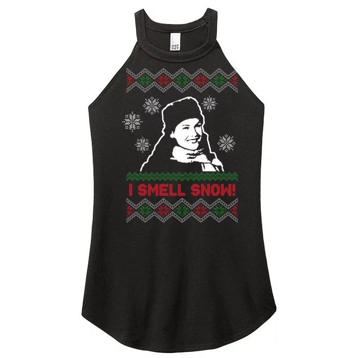 I Smell Snow Ugly Christmas Funny Women’s Perfect Tri Rocker Tank