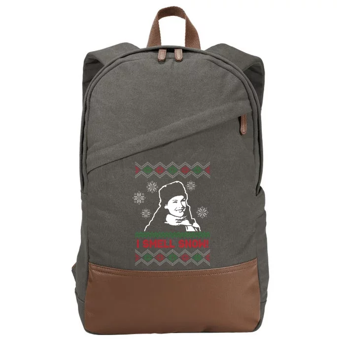 I Smell Snow Ugly Christmas Funny Cotton Canvas Backpack