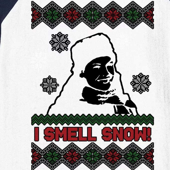 I Smell Snow Ugly Christmas Funny Baseball Sleeve Shirt