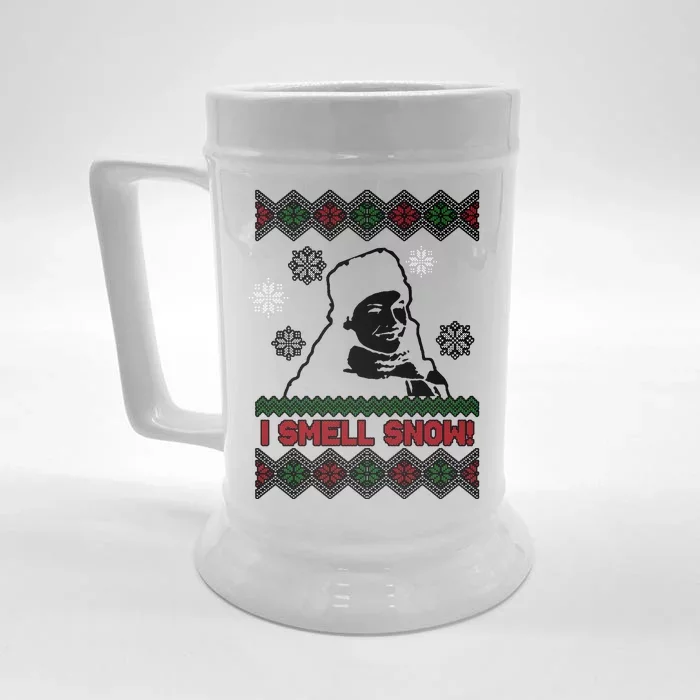 I Smell Snow Ugly Christmas Funny Front & Back Beer Stein