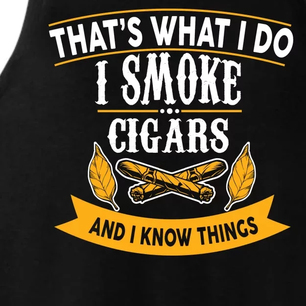 I Smoke Cigars And Know Thing Funny Ladies Tri-Blend Wicking Tank