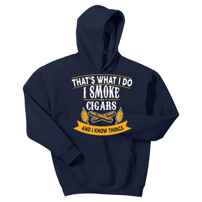 I Smoke Cigars And Know Thing Funny Kids Hoodie