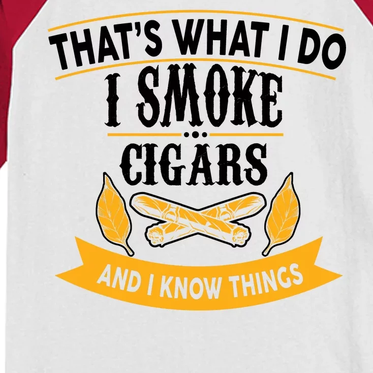 I Smoke Cigars And Know Thing Funny Kids Colorblock Raglan Jersey