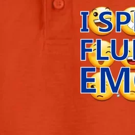 I Speak Fluent Emoji Dry Zone Grid Performance Polo