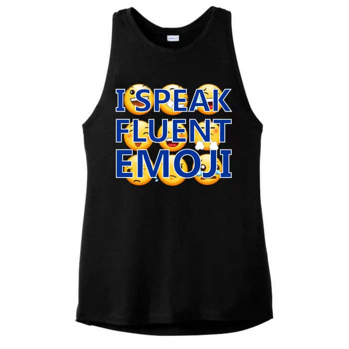 I Speak Fluent Emoji Ladies Tri-Blend Wicking Tank