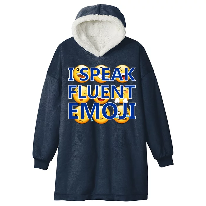 I Speak Fluent Emoji Hooded Wearable Blanket