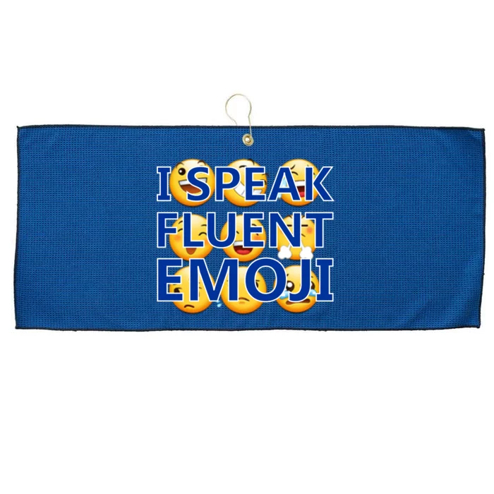 I Speak Fluent Emoji Large Microfiber Waffle Golf Towel