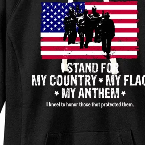 I Stand For My Country Flag My Anthem Women's Fleece Hoodie