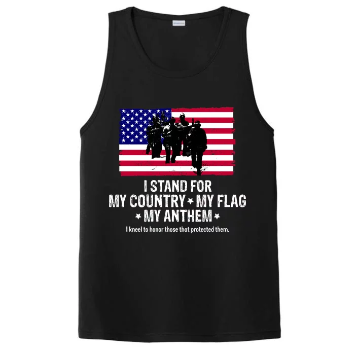 I Stand For My Country Flag My Anthem Performance Tank