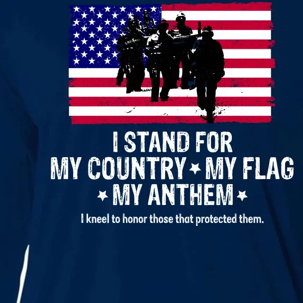 I Stand For My Country Flag My Anthem Cooling Performance Long Sleeve Crew