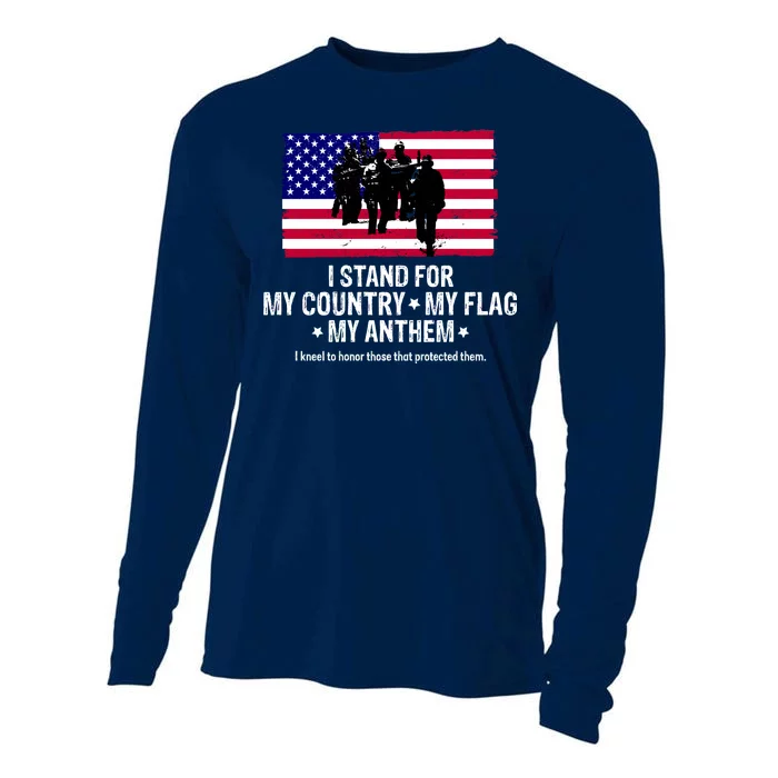 I Stand For My Country Flag My Anthem Cooling Performance Long Sleeve Crew