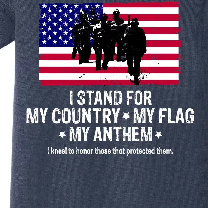 I Stand For My Country Flag My Anthem Baby Bodysuit