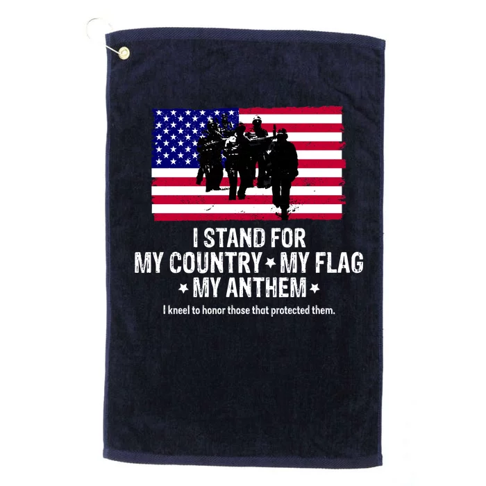 I Stand For My Country Flag My Anthem Platinum Collection Golf Towel