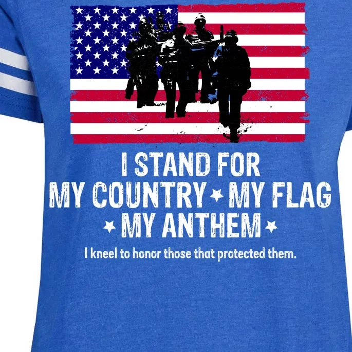 I Stand For My Country Flag My Anthem Enza Ladies Jersey Football T-Shirt