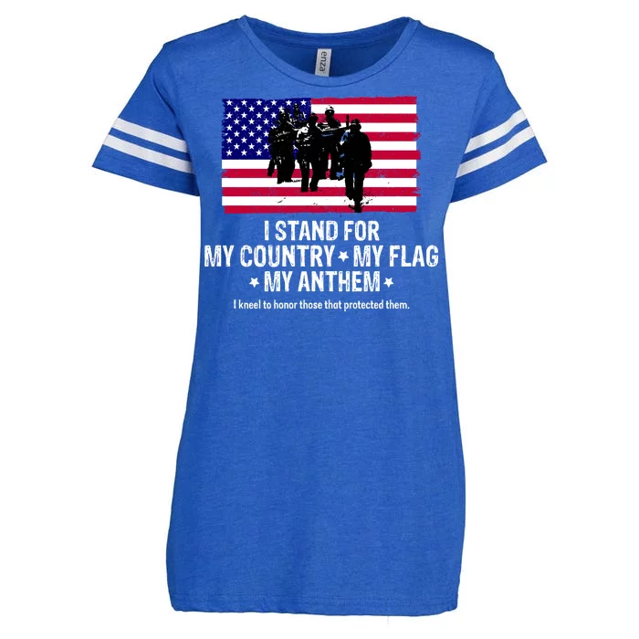 I Stand For My Country Flag My Anthem Enza Ladies Jersey Football T-Shirt