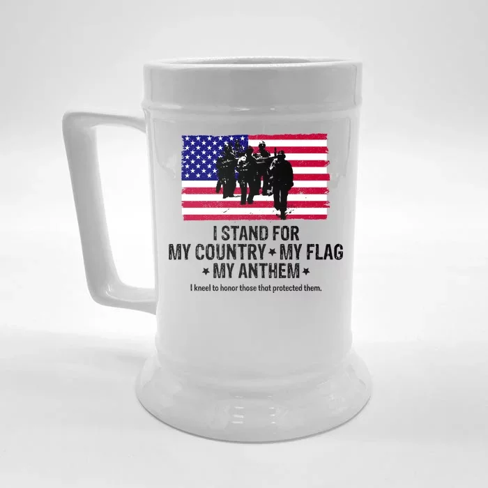 I Stand For My Country Flag My Anthem Front & Back Beer Stein