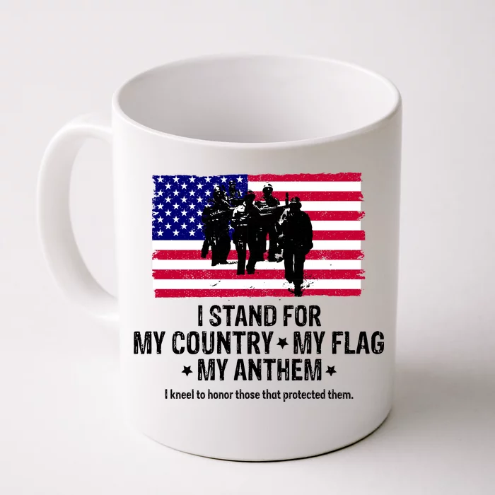 I Stand For My Country Flag My Anthem Front & Back Coffee Mug