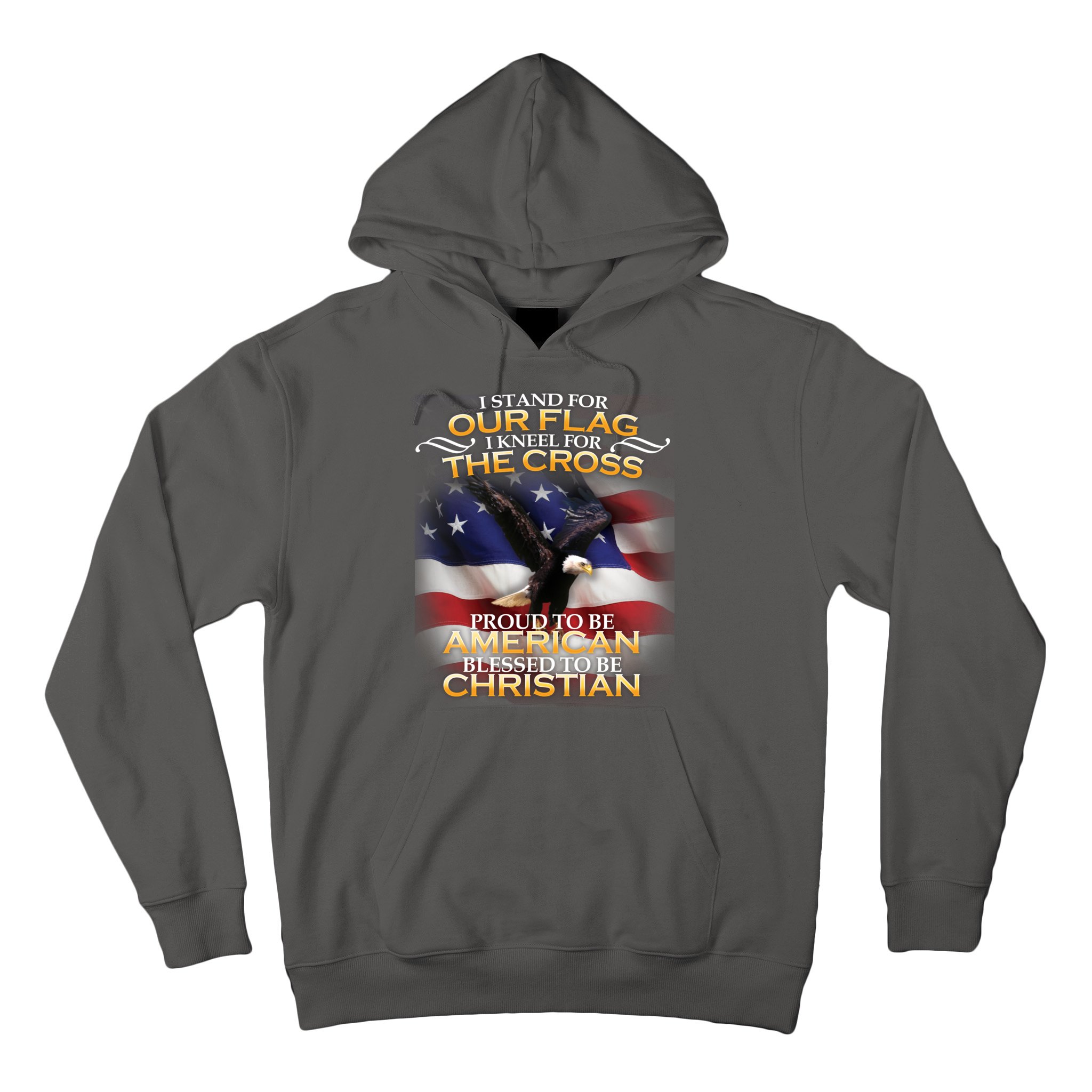 I Stand For Our Flag Kneel For The Cross Proud American Christian Hoodie