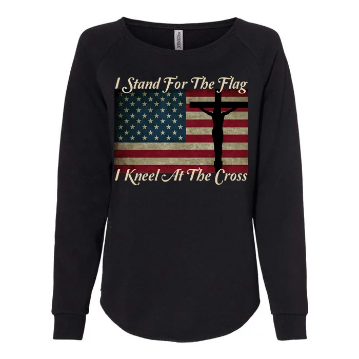 I Stand For The Flag And Kneel For The Cross Womens California Wash Sweatshirt