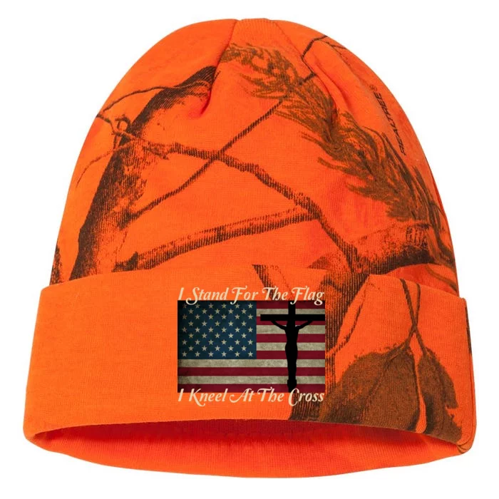 I Stand For The Flag And Kneel For The Cross Kati - 12in Camo Beanie